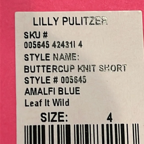 Lilly Pulitzer Buttercup Short Amalfi Blue Leaf It Wild - Size 4 - NWT - Picture 8 of 9